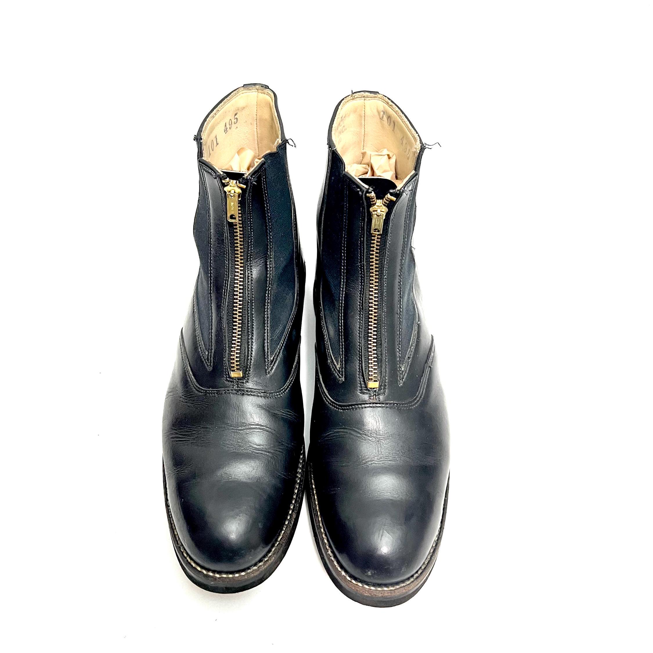 Vintage 1960s mens black leather custom made jodhpur riding Kroop boots Vintage 1960s Mens Custom Made Equestrian Boots // Black  main image 2