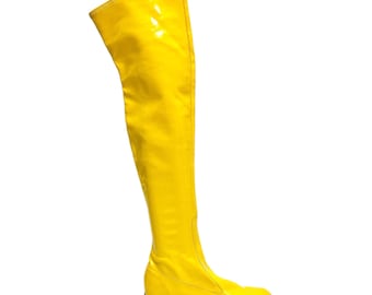 Vintage 70's Black Knee High Boots Imperial 5 - Etsy