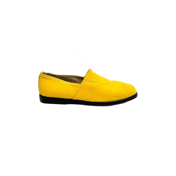 Vintage 1990s Designer Slip On Sneakers // Yellow… - image 2