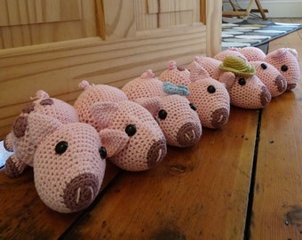 Piglet draught excluder/doorstop amigurumi crochet pdf pattern **Instant download Pattern only**