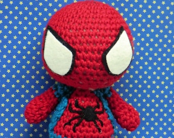 Spider-Man amigurumi style PDF crochet pattern inspired by siperman home coming