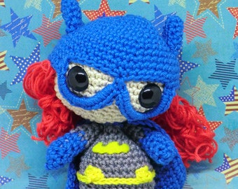 Batgirl amigurumi style PDF crochet pattern inspired by DC comics
