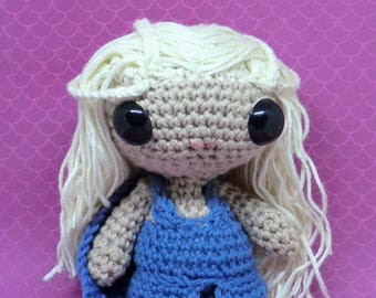 Daenerys Targaryen Khalessi amigurumi style PDF crochet pattern inspired by Game of thrones