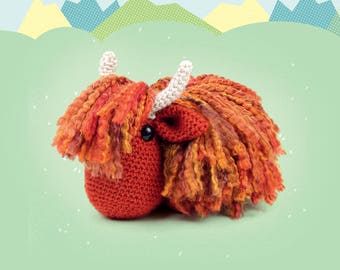 Highland cow amigurumi style - Instant download crochet pattern