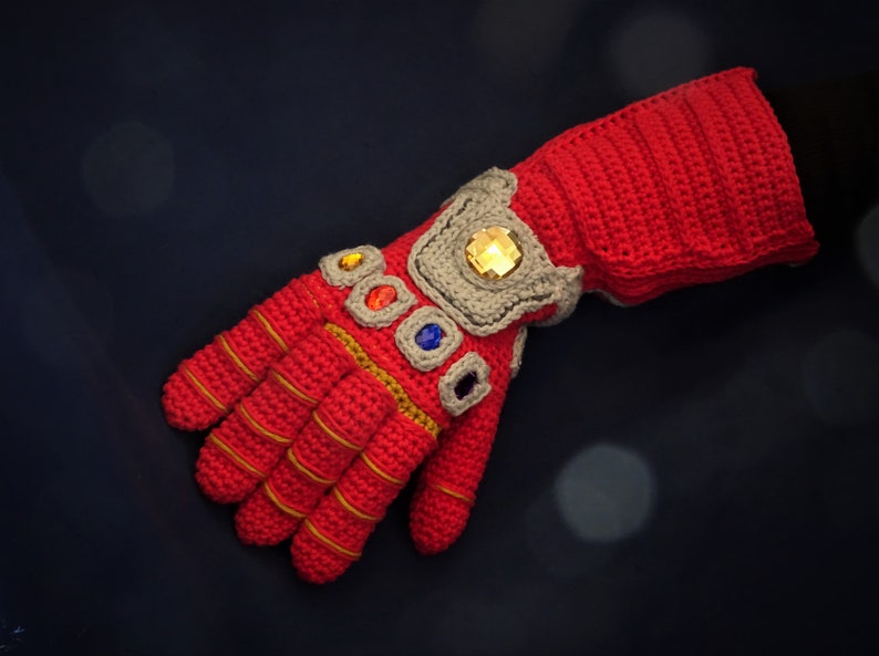 Nano gauntle PDF crochet pattern iron man infinity gauntlet end game image 4