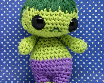 Hulk amigurumi stype PDF crochet pattern inspired by the avengers