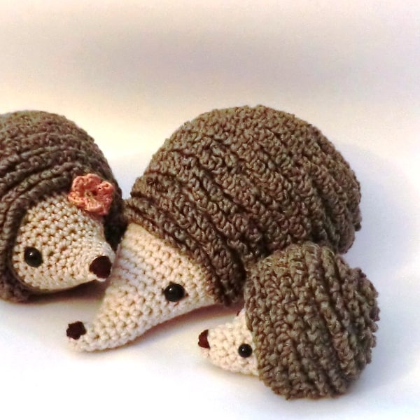 Hedgehog family amigurumi PDF crochet pattern