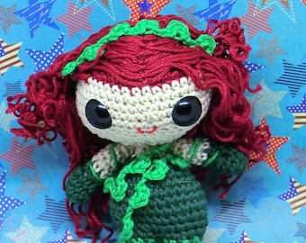 Poison Ivy amigurumi style PDF crochet pattern inspired by DC comics