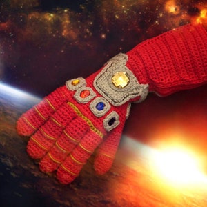 Nano gauntle PDF crochet pattern iron man infinity gauntlet end game image 1