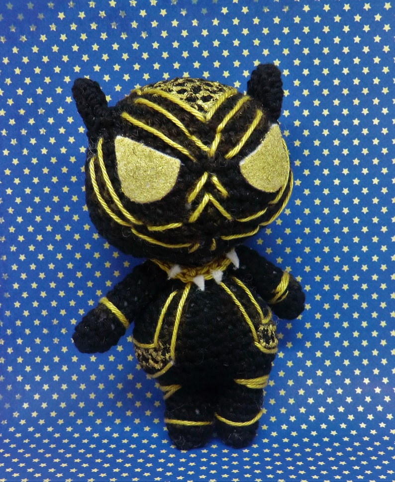 Black Panther amigurumi full set of eight PDF crochet pattern T'Challa, Okoye, Nakia, Shuri, Killmonger, Klaw image 9