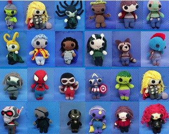 Infinity war - Avengers komplettes Set von 32 PDF Häkelanleitungen **USabbrevations** inspiriert von Thor, Iron Man, Spiderman, Infinity War