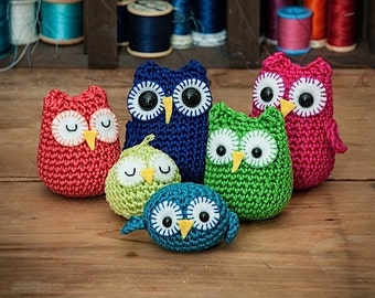 Rainbow owls amigurumi PDF crochet patterns