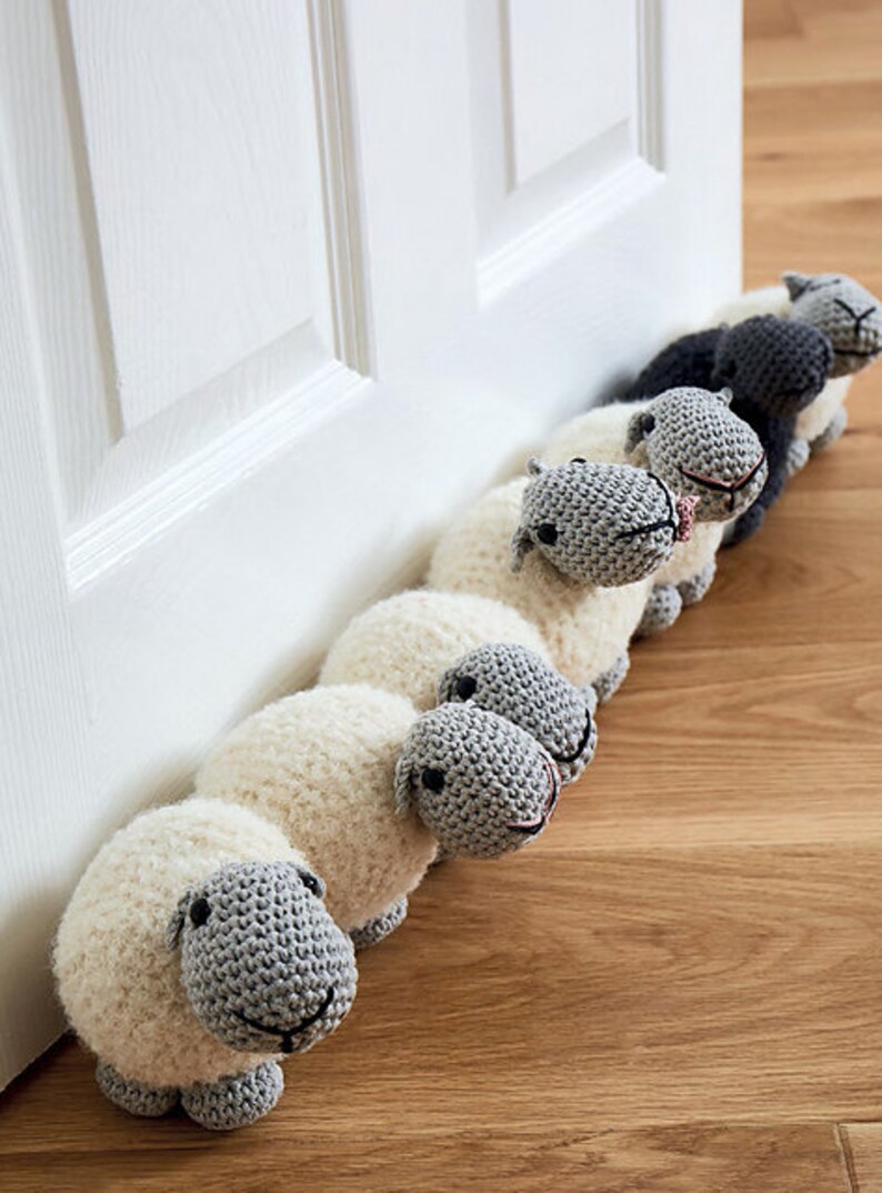 Sheep draught excluder/doorstop amigurumi crochet pdf pattern Instant download Pattern only image 1