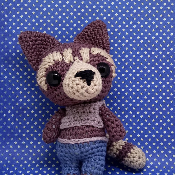 Rocket the racoon amigurumi style PDF crochet pattern  Inspired by Guardians of the galaxy