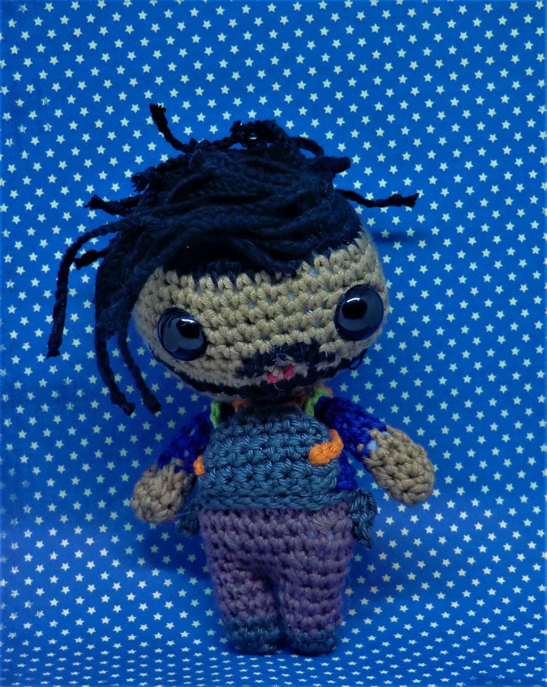 Erik Killmonger amigurumi style PDF crochet pattern inspired by Black Panther image 3