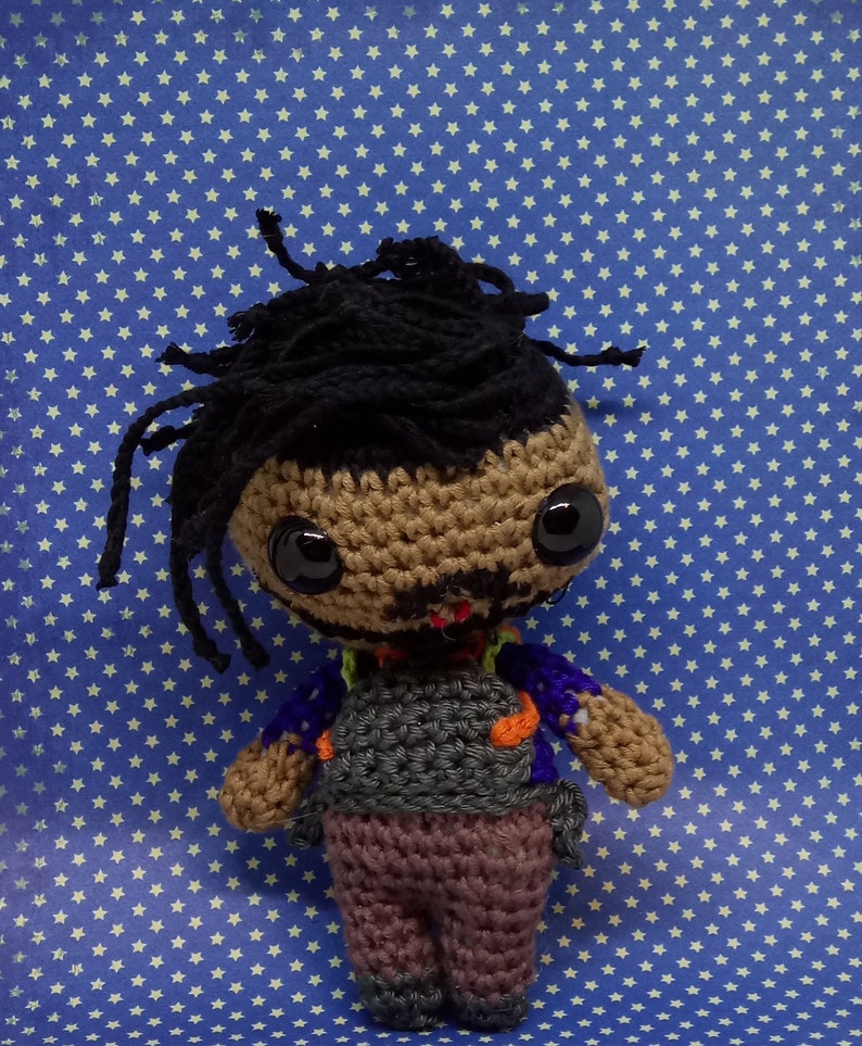 Erik Killmonger amigurumi style PDF crochet pattern inspired by Black Panther image 1