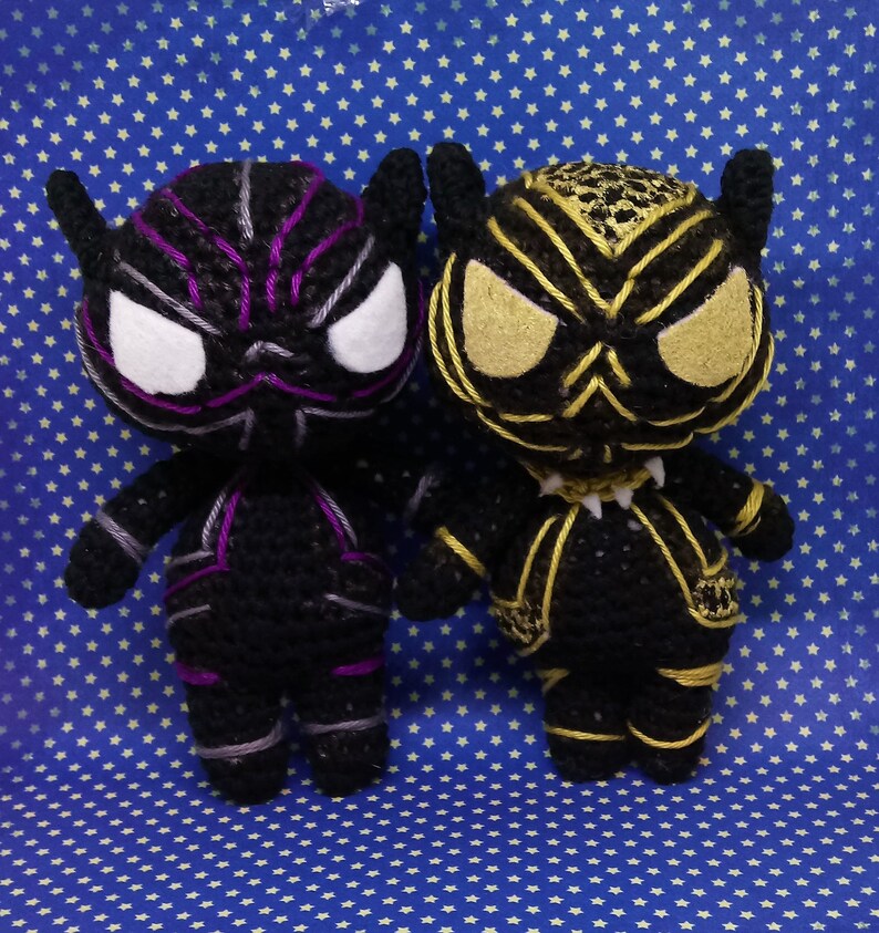 Black Panther amigurumi full set of eight PDF crochet pattern T'Challa, Okoye, Nakia, Shuri, Killmonger, Klaw image 7