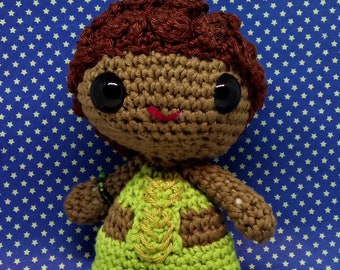 Nakia amigurumi style PDF crochet pattern inspired by Black Panther