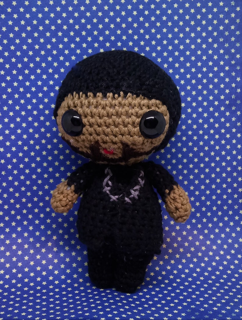 T'challa un-masked amigurumi style PDF crochet pattern inspired by Black Panther image 1