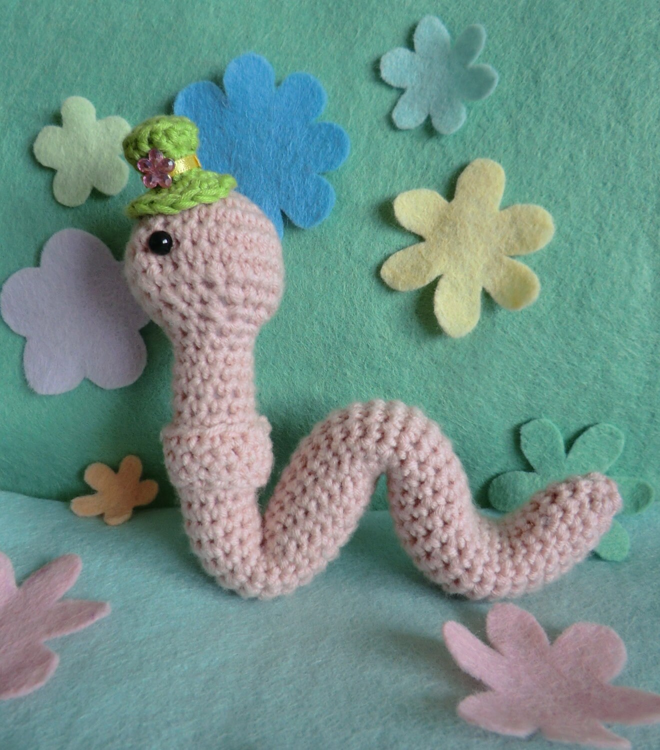 Molly the Worm Amigurumi Crochet Pdf Pattern Etsy