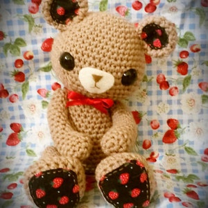 Teddy with heart amigurumi PDF crochet pattern image 1