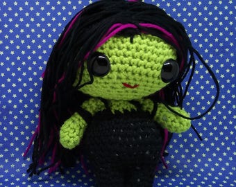 Gamora amigurmi style doll PDF crochet pattern Inspired by Guardians of the galaxy