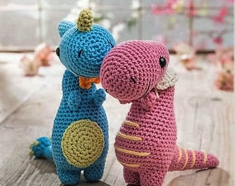 Dinosaur duo amigurumi pdf crochet pattern
