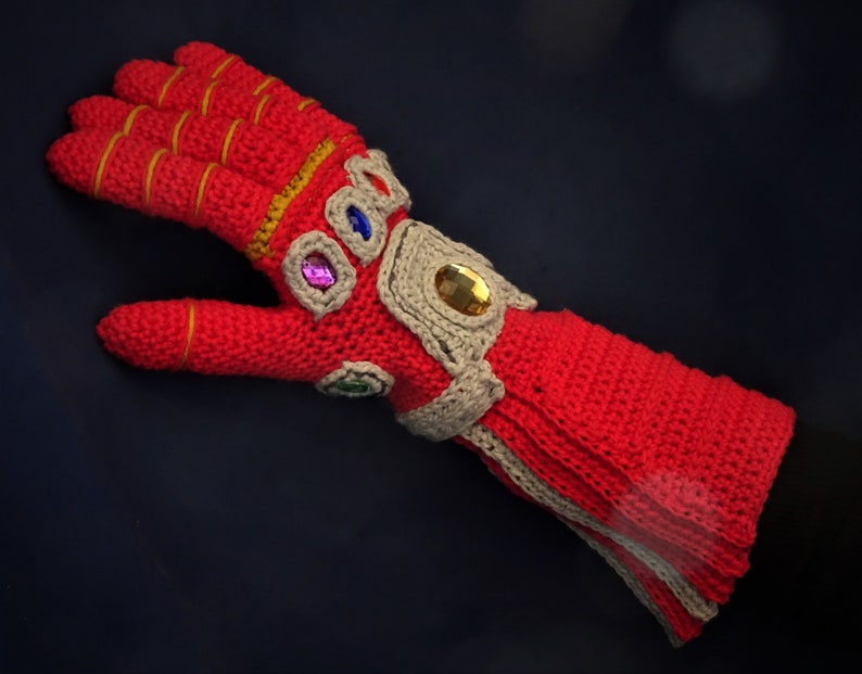 Nano gauntle PDF crochet pattern iron man infinity gauntlet end game image 3