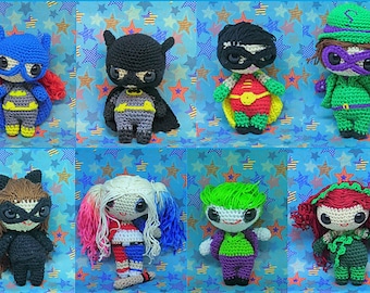 Batman Comics Amigurumi Stil Sammlerpuppe - von Hand auf Bestellung gefertigt