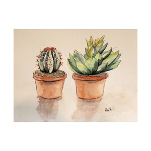 Stampa di cactus ad acquerello: arte murale botanica per gli amanti delle piante, arredamento boho per la casa, opera d'arte succulenta