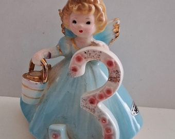 Vintage Josef Birthday Angel, 3 yr Old