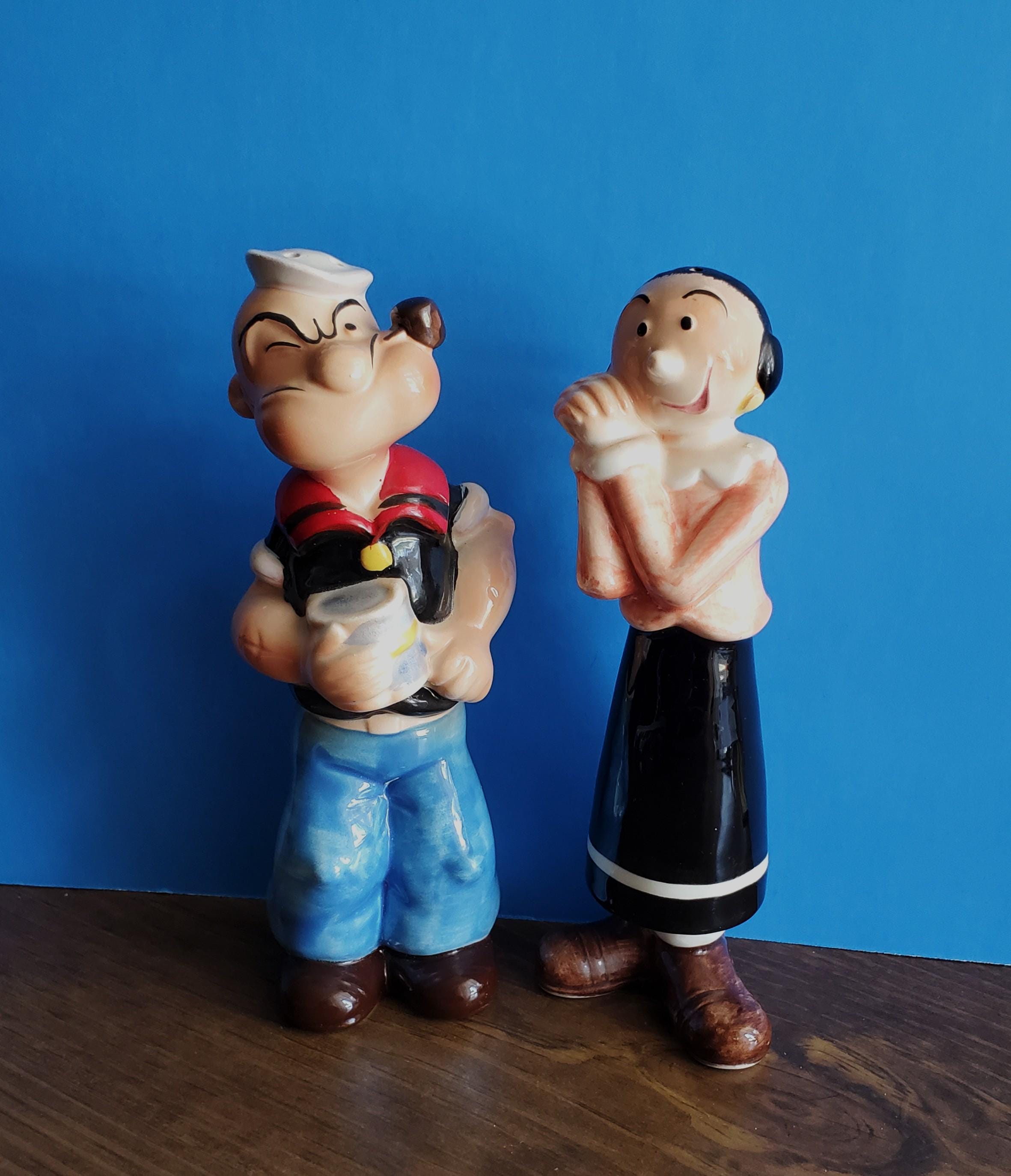 【レア】POPEYE & OLIVE 携帯電話ホルダー 2種セット Vintage Popeye and Olive Oyl Salt and Pepper Set - Etsy