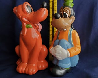Vintage Goofy and Pluto Statues/Figurines