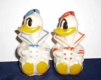 アンティーク雑貨 Vintage Disney Donald Duck Salt &Pepper Adorable