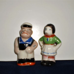 Vintage Popeye and Olive Oyl Salt and Pepper Set