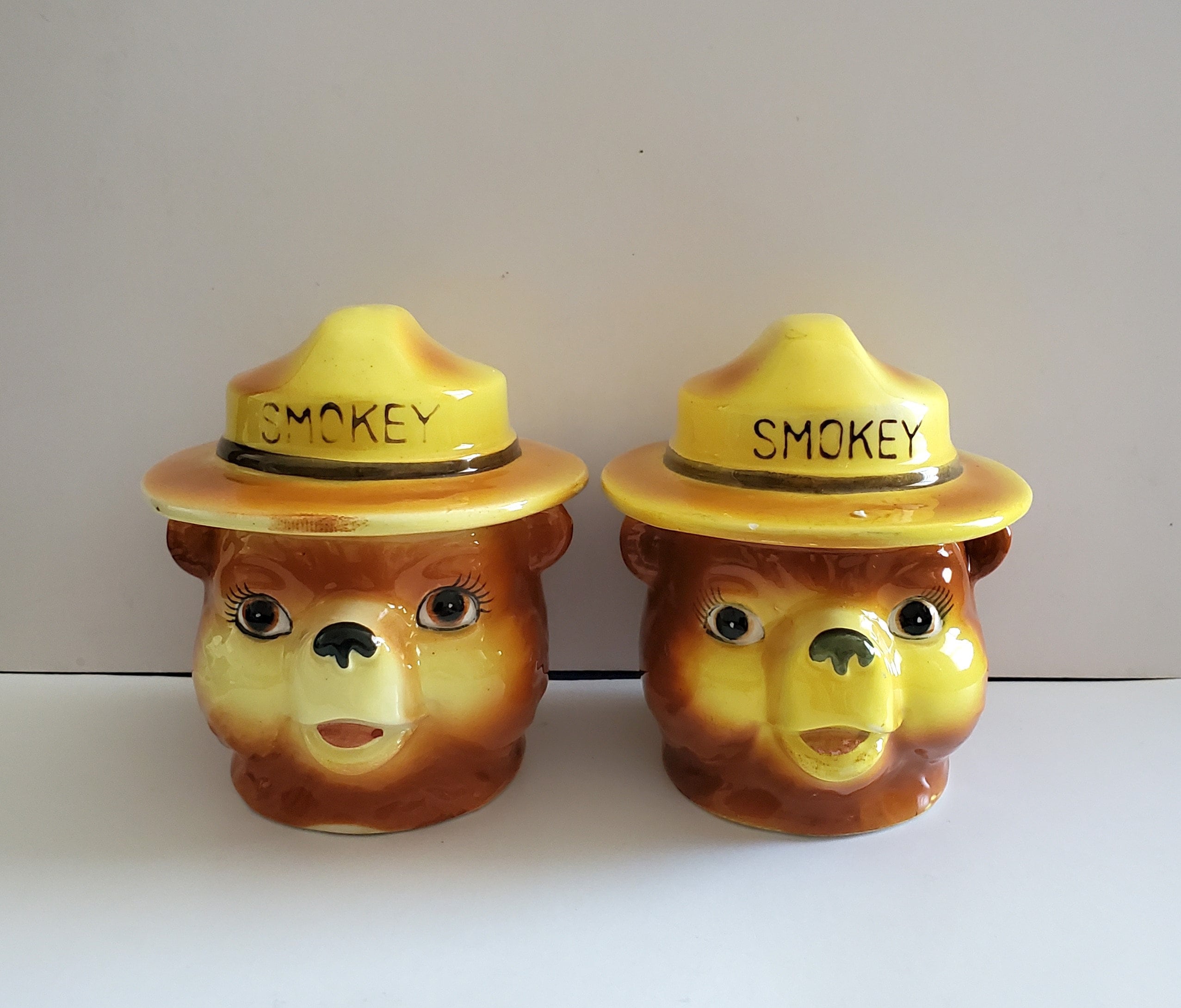 Vintage Smokey Bear Salt and Pepper Set - Etsy