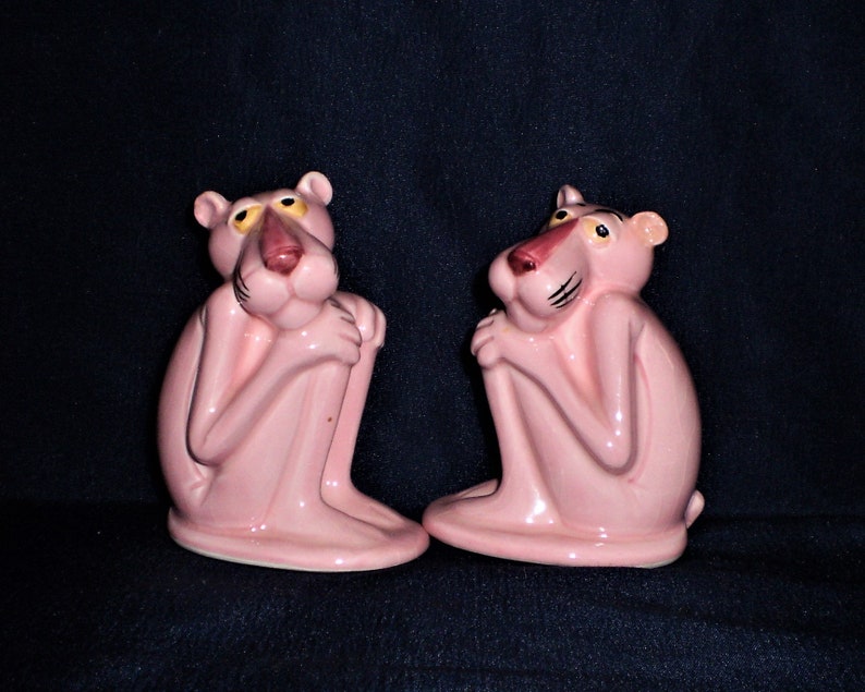 Vintage and Rare Pink Panther Salt and Pepper set image 2