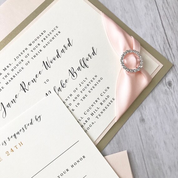 Elegant Wedding Invitations With Rhinestones 3