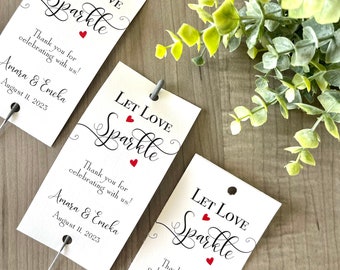 50+ Wedding Sparkler Tags - Let Love Sparkle - Extra Large - Sparkling Exit - Sparkler Send Off - Elegant Sparkler Cards - Personalized