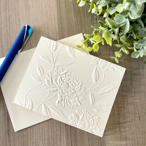 Plus de 10 cartes de remerciement florales vierges - gaufrage floral - blanc ou ivoire - luxe - remerciement de mariage - anniversaire - shower de mariage