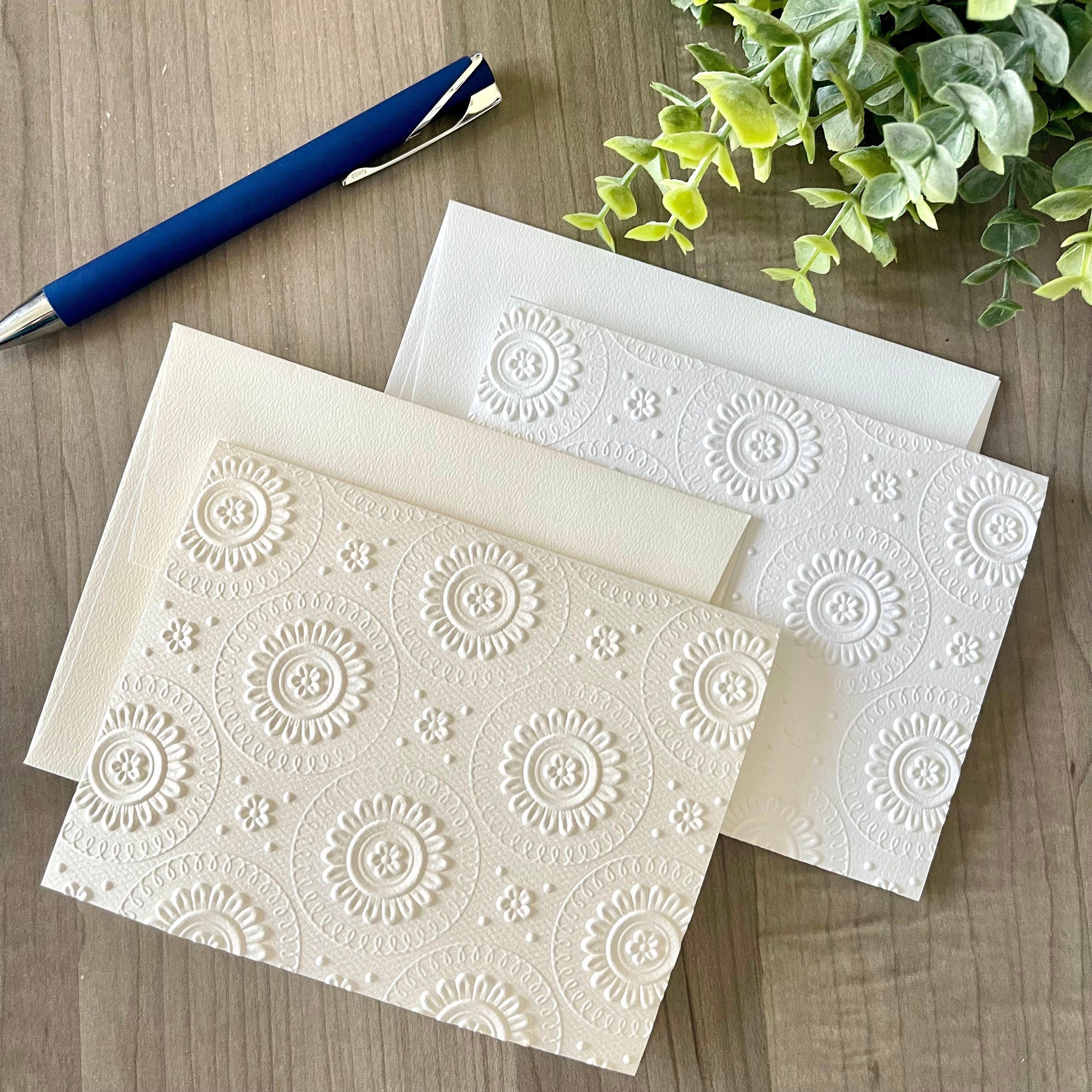 Embossed Floral Thank You Cards - Wedding, Shower, Baptism - Etsy