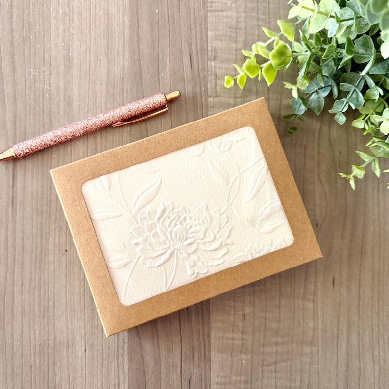 Embossed Floral Thank You Cards – Luxury White/Ivory, 10-Card Set, Stationery Gift image 4