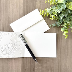 Embossed Floral Thank You Cards – Luxury White/Ivory, 10-Card Set, Stationery Gift image 2