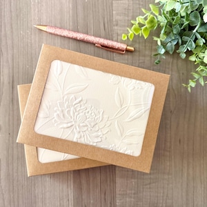 Embossed Floral Thank You Cards – Luxury White/Ivory, 10-Card Set, Stationery Gift image 5