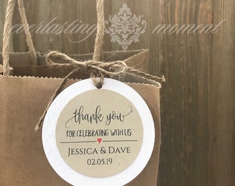 25 Woodgrain tags - rustic thank you tags - gift tags - wedding favor tags - personalized tags - baby shower thank you tags - baptism thank