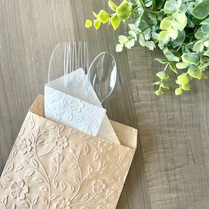 Sac cadeau en relief - Kraft - Cookie - couverts de mariage rustique - élégant - fête de fiançailles - cadeau d'anniversaire - cadeau - 5 x 7