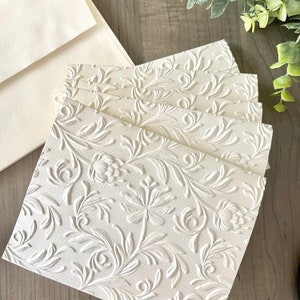 Plus de 10 cartes de correspondance florales vintage vierges - Merci - Papeterie en relief 3D - Mariage - Shower nuptiale - Anniversaire - Cadeau organisateur de mariage
