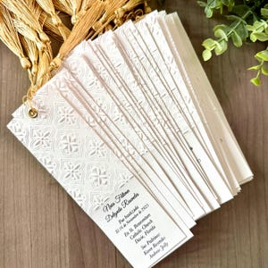 Embossed Cross Bookmark Favors – Personalized Baptism, Wedding, or Memorial