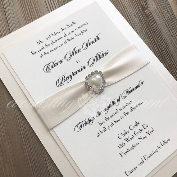 Elegant Wedding Invitations With Rhinestones 8