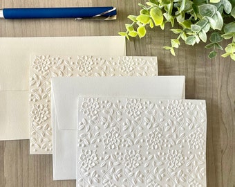 Embossed Floral Thank You Cards - Wedding, Anniversary, Shower